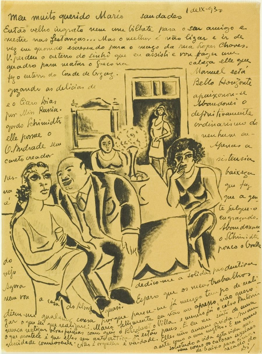 Carta de Di Cavalcanti para Mário de Andrade escrita em 1930 | © Divulgação