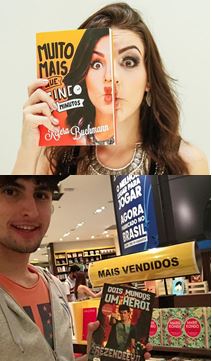 Kéfera Buchmann ('Muito mais que 5inco minutos') e Pedro Afonso ('Dois mundos, um heroi') ajudaram o Grupo Companhia das Letras alcançar o primeiro lugar do ranking das editoras nessa semana | © Bienal do Rio / Acervo pessoal