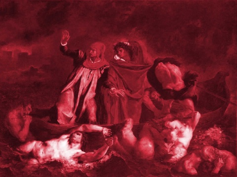 Obra 'A Barca de Dante', de Eugène Delacroix, é uma das peças que compõem a exposição na Fundação Biblioteca Nacional | © Reprodução