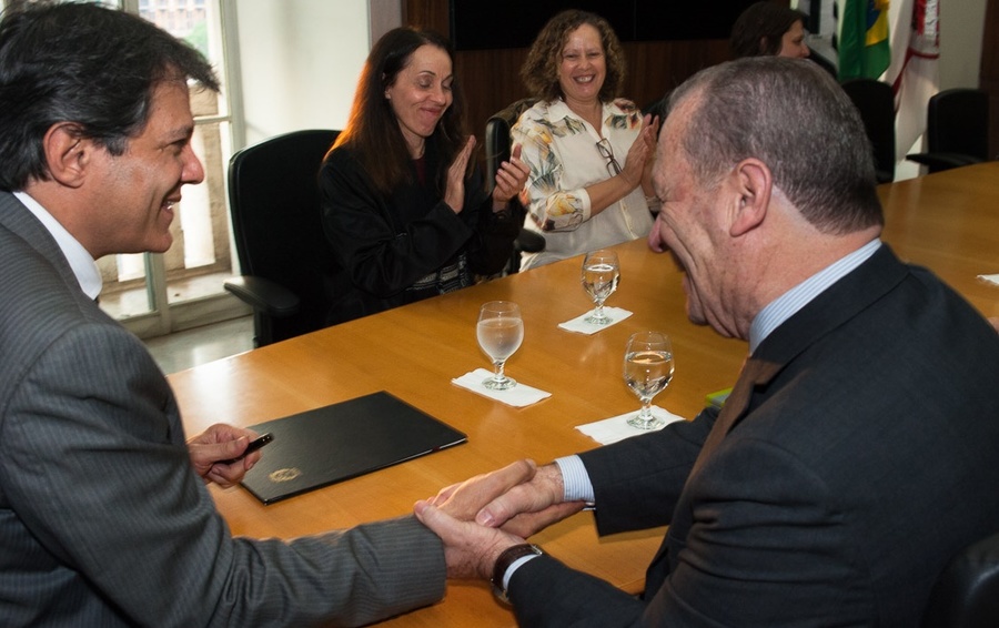 Prefeito Fernando Haddad e Luís Antonio Torelli, presidente da CBL | © André Fortes