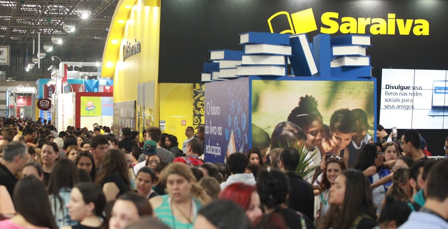 Estande da Saraiva na Bienal de SP em 2014 | © Divulgação / Bienal