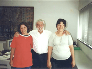 Maria Amélia, à direita, ao lado de Waldir Martins Fontes, fundador da Livraria e Editora Martins Fontes | acervo da família