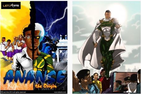 Imagens de True Ananse (Leti Arts) e de Guardian Prime (Comic Republic)