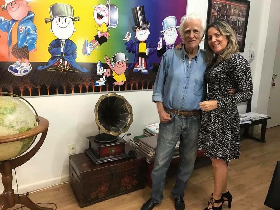 Dênya e Ziraldo em seu estúdio em São Paulo Dênya e Ziraldo em seu estúdio em São Paulo