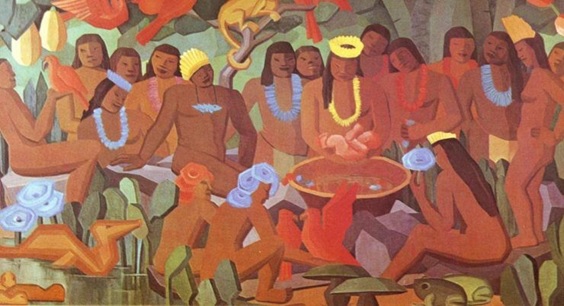 O batizado de Macunaíma, de Tarsila do Amaral | © Reprodução O batizado de Macunaíma, de Tarsila do Amaral | © Reprodução