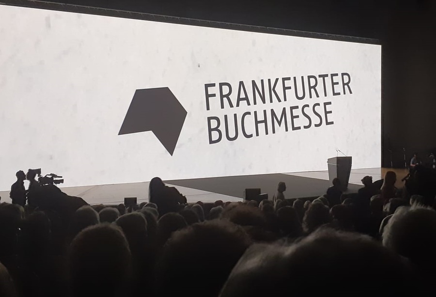 Federica Mogherini durante seu discurso na cerimônia de abertura da Feira do Livro de Frankfurt | Leonardo Neto