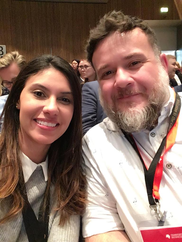 Talita e Leonardo na Feira do Livro de Frankfurt