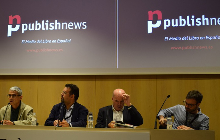 Javier Celaya, Carles Geli, Carlo Carrenho, Jordi Nadal e Luiz Gaspar na apresentação oficial do PublishNews em Espanhol | © Lorenzo Herrero
