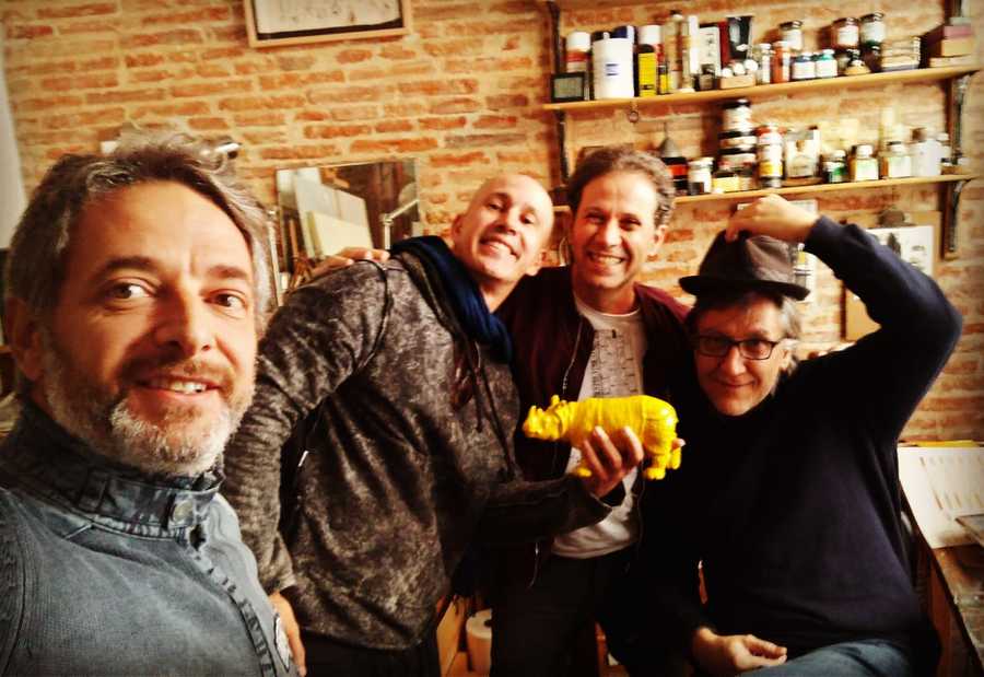 Volnei Canônica, André Neves, Roger Mello e o ilustrador espanhol Javier Zabala