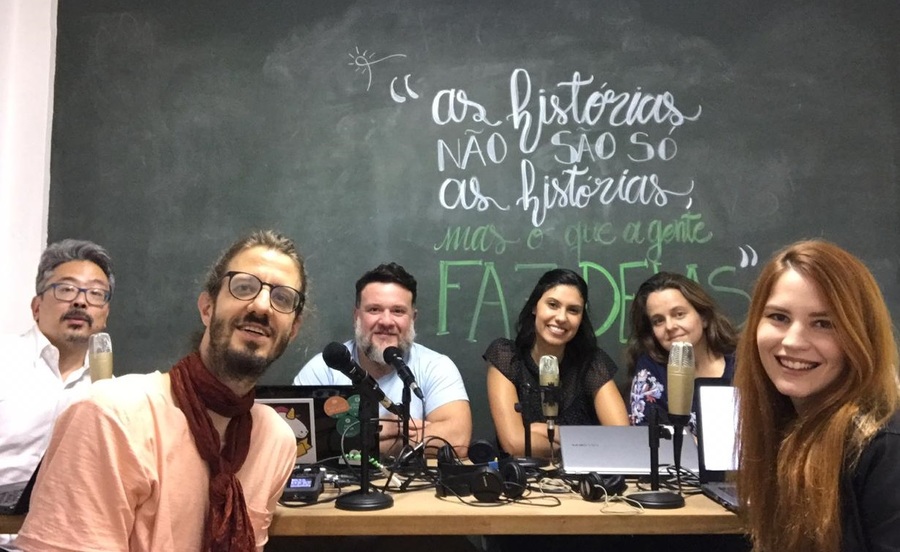 Da esquerda para a direita: Fabeska Matarazzo, Zelinda Botox, Tizza Guentatora, Talita Molotov, Luna Sherazade e Scarlett Lisboa formam a equipe do Podcast do PublishNews