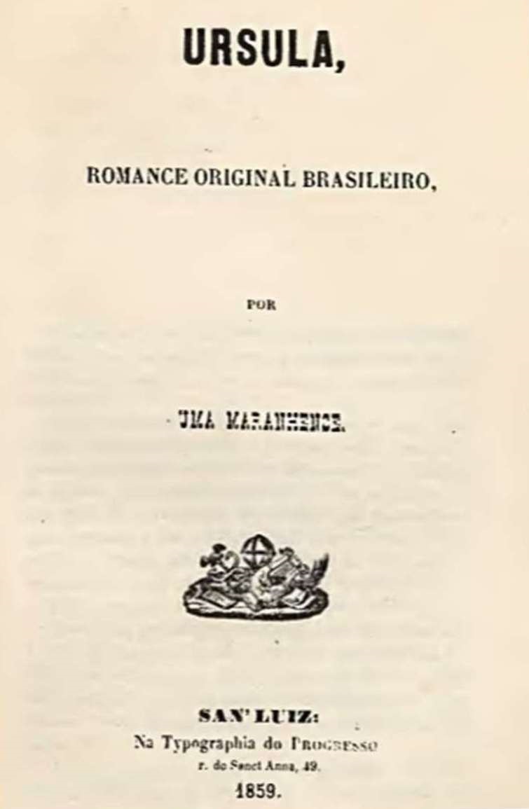 Capa da primeira edição do livro Úrsula publicado em 1859 por Maria Firmina dos Reis