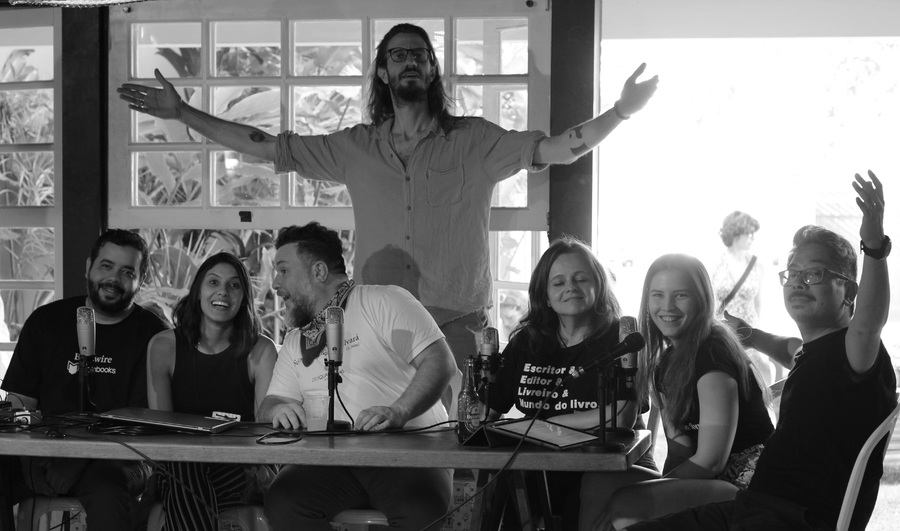 Parte da equipe do PN, em 2018, em uma das primeiras edições do Podcast