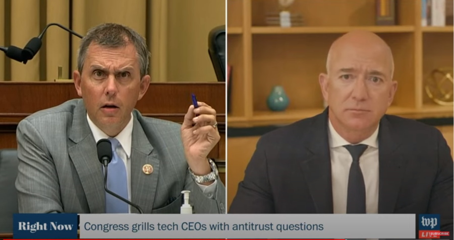 Deputado Kelly Armstrong questiona Jeff Bezos | Reprodução