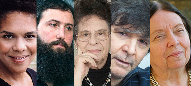 Djaimilia Pereira de Almeida, Julián Fuks, Maria Valéria Rezende, Marcelo Rubens Paiva e Nélida Piñon
