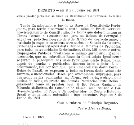 Juramento Constituição Corte Portuguesa