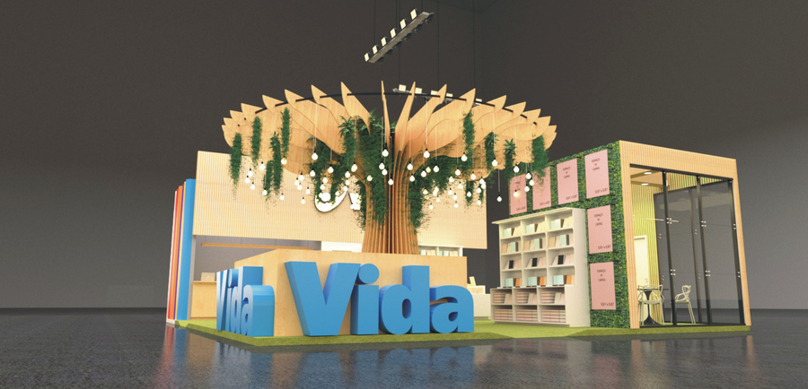 Protótipo do estande da Editora Vida, uma das estreantes da Bienal do Livro Rio | © Editora Vida