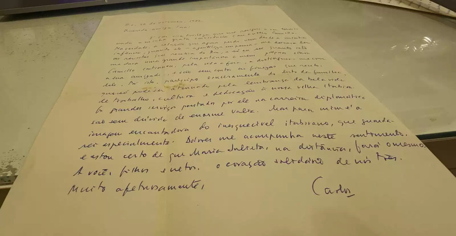 Carta de CDA à amiga Cora, de Itabira, esposa de Camillo | © Flitabira