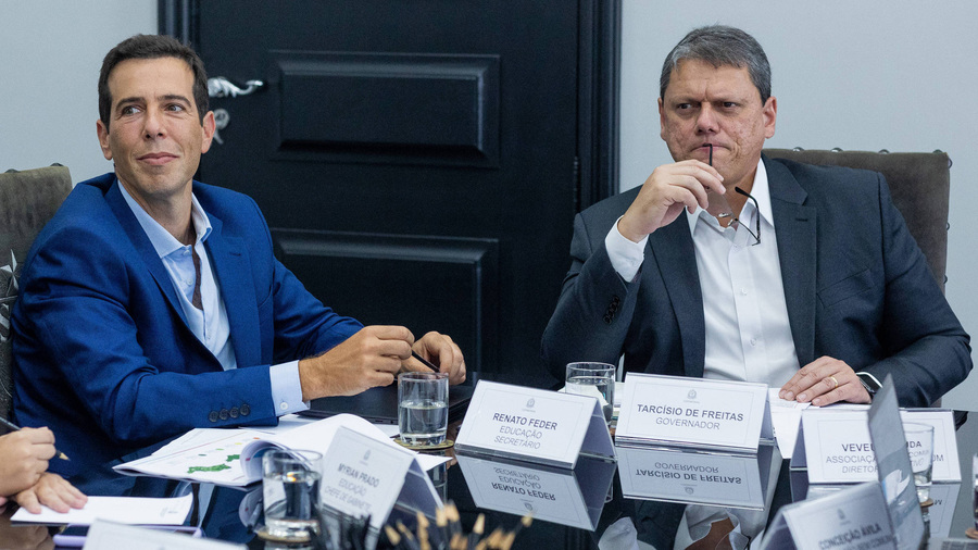 Renato Feder e Tarcisio de Freitas | © Flavio Florido / Seduc-SP