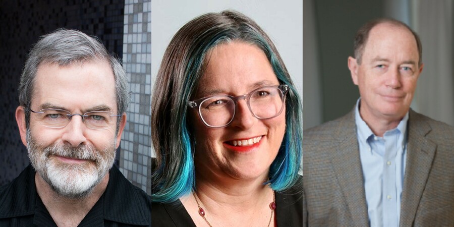 Thad McIlroy, Kristen McLean e Brian O'Leary, participantes do summit digital da Bookwire | © Bookwire Thad McIlroy, Kristen McLean e Brian O'Leary, participantes do summit digital da Bookwire | © Bookwire