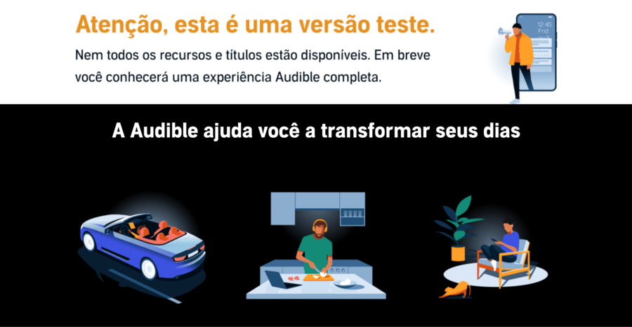 Captura de tela do site audible.com.br nesta quarta-feira (20)