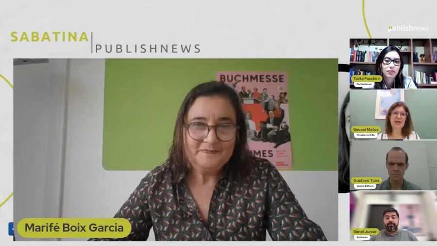 Marifé Boix-García participou da Sabatina PublishNews | © Reprodução/Youtube Marifé Boix-García participou da Sabatina PublishNews | © Reprodução/Youtube