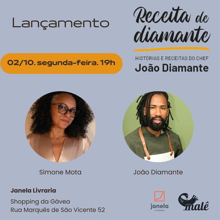 João Diamante e Simone Mato lançam livro na Janela do Shopping da Gávea | © Malê João Diamante e Simone Mato lançam livro na Janela do Shopping da Gávea | © Malê