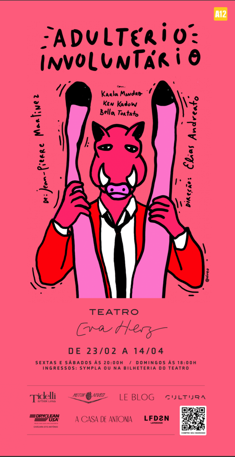 Cartaz de divulgação da peça no Teatro Eva Herz