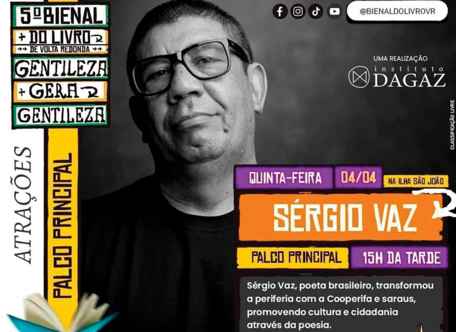 5ª Bienal do Livro de Volta Redonda acontece entre os dias 4 e 7 de abril © Divulgação