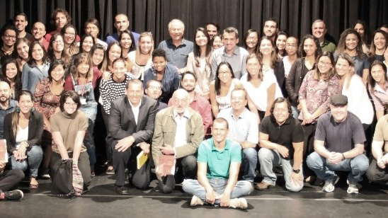 Encontro na Livraria Cultura em 2017 reuniu Pedro Herz, Jaime Pinsky e equipe da Editora Contexto | © Arquivo pessoal