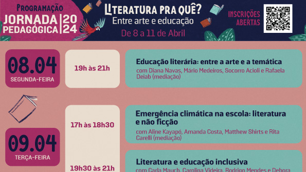 Programação da Jornada Pedagógica 2024, promovida pela Companhia das Letras