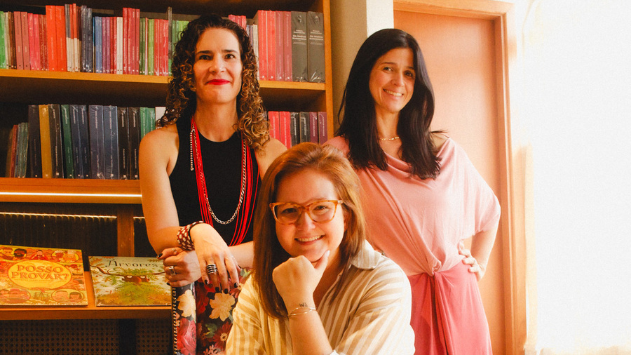 Isadora Peruch, Luciana Gil e Alessandra Effori, sócias da nova livraria bibla, em São Paulo | © Bruno Donato