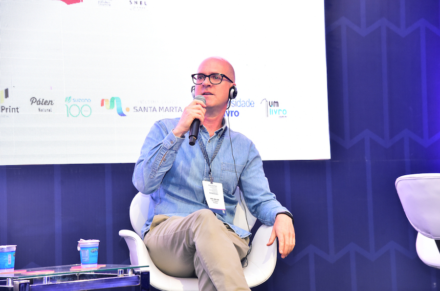 Vice-presidente de áudio da Bookwire, Videl Bar-Kar, no 3º EELDG | © CBL Vice-presidente de áudio da Bookwire, Videl Bar-Kar, no 3º EELDG | © CBL