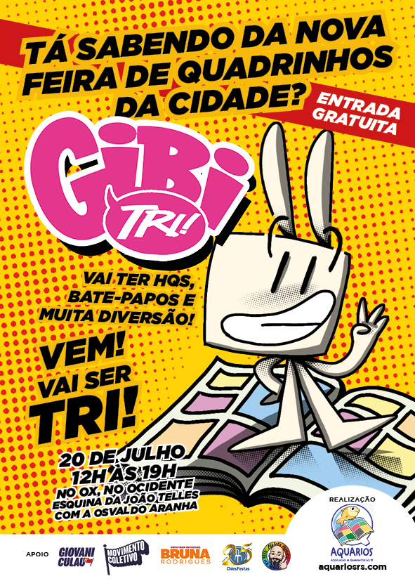 Flyer da Gibitri, nova feira de quadrinhos em Porto Alegre | © Gibitri Flyer da Gibitri, nova feira de quadrinhos em Porto Alegre | © Gibitri