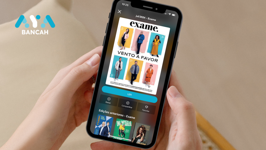 Revista Exame chega ao aplicativo AYA Bancah | © Divulgação Revista Exame chega ao aplicativo AYA Bancah | © Divulgação