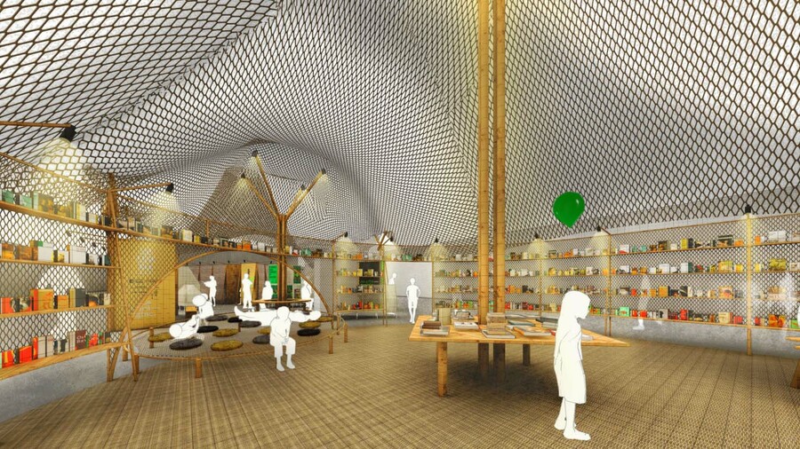 Croqui da livraria no Pavilhão da Colômbia na Bienal do Livro de São Paulo | © Governo da Colômbia