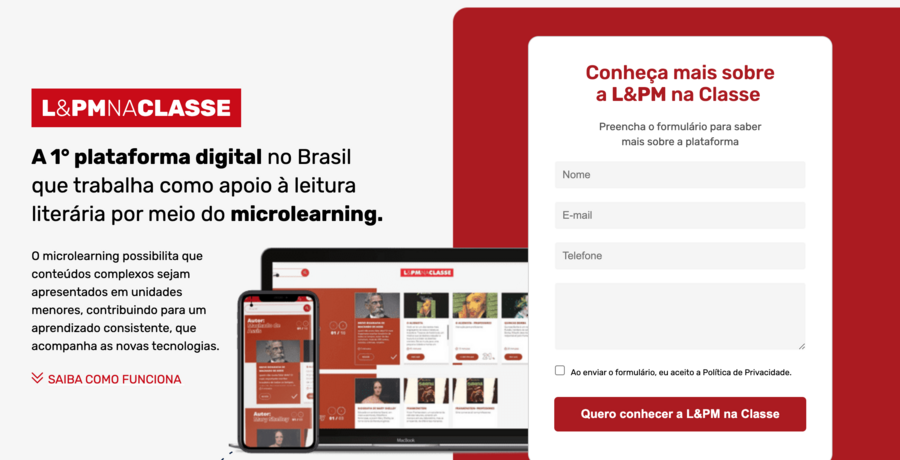Print do site da nova plataforma L&PM na Classe, uma das novidades da editora na Bienal de São Paulo | ©