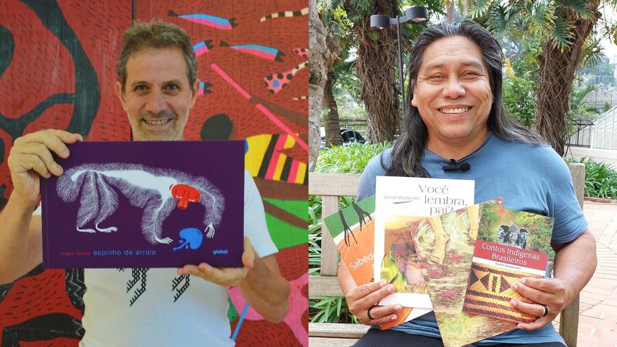 Roger Mello e Daniel Mundukuru, indicados ao Prêmio Alma | © Franciele de Oliveira, Arquivo pessoal