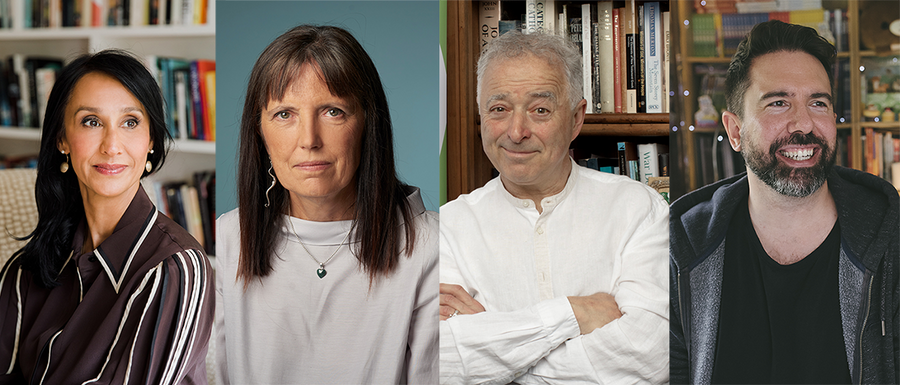 Monica Ali (© Yolande De Vries), Claudia Piñeiro (© Alejandra López), Frank Cottrell-Boyce (© David Bebber) e Jamie Smart (© Charlotte Knee)