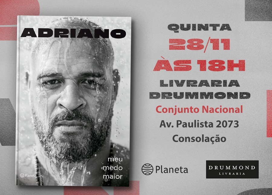 Lançamento de livro de memórias de Adriano será no dia 28 de novembro, na Livraria Drummond do Conjunto Nacional | © Divulgação