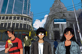 Detalhe da arte do mangá