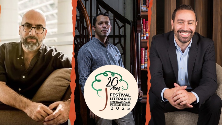 Valter Hugo Mãe, Itamar Vieira Junior e Jerónimo Pizarro estarão no Flipoços 2025 | © Flipoços