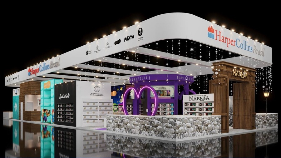 Modelo do estande da HarperCollins Brasil na Bienal do Livro Rio 2025 | © HarperCollins Modelo do estande da HarperCollins Brasil na Bienal do Livro Rio 2025 | © HarperCollins