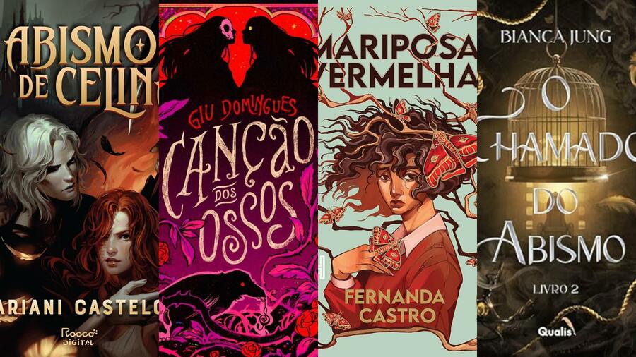 Capas de livros das autoras confirmadas na Bienal para discutir romantasias | © Divulgação Capas de livros das autoras confirmadas na Bienal para discutir romantasias | © Divulgação