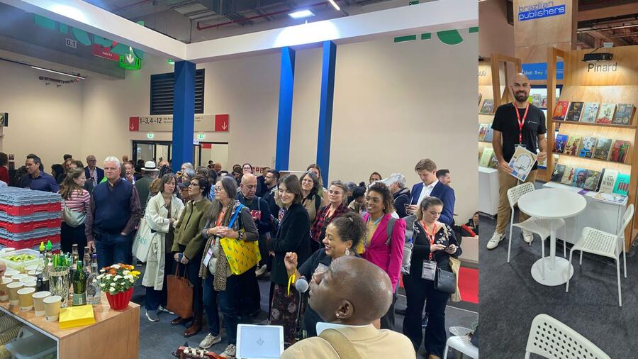 Caipirinha hour: evento de networking produzido pelo Brazilian Publishers e CreativeSP; Igor Miranda, publisher da Pinard, em Frankfurt | © PublishNews Caipirinha hour: evento de networking produzido pelo Brazilian Publishers e CreativeSP; Igor Miranda, publisher da Pinard, em Frankfurt | © PublishNews