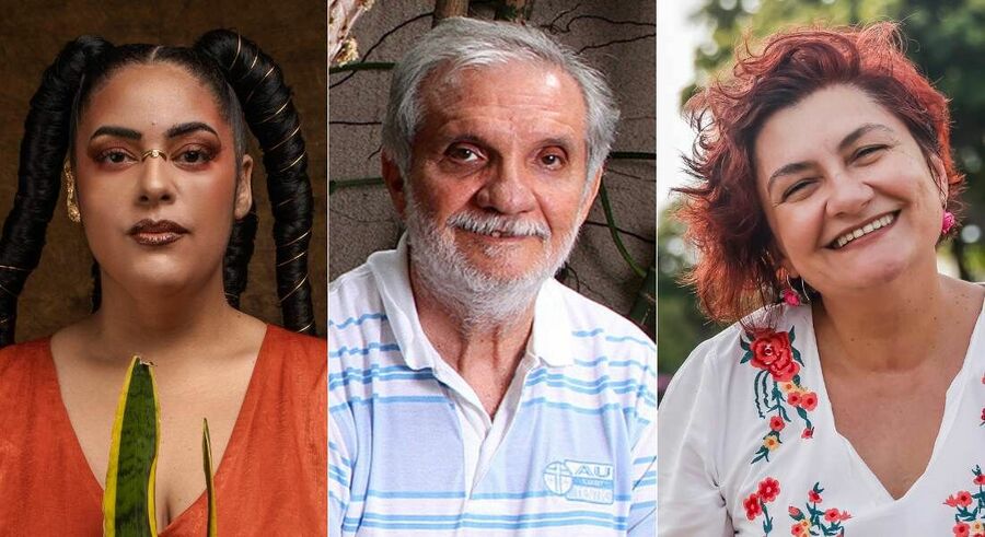 Luna Vitrolina, Raimundo Carrero e Cida Pedrosa &copy; Divulgação