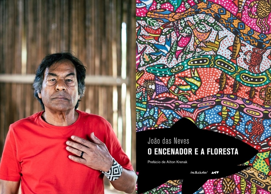 Ailton Krenak e o livro que prefaciou © Divulgação Ailton Krenak e o livro que prefaciou © Divulgação