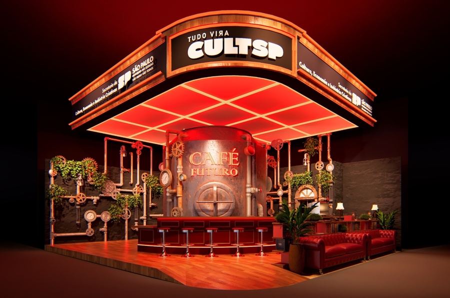 O café projetado em 3D O café projetado em 3D