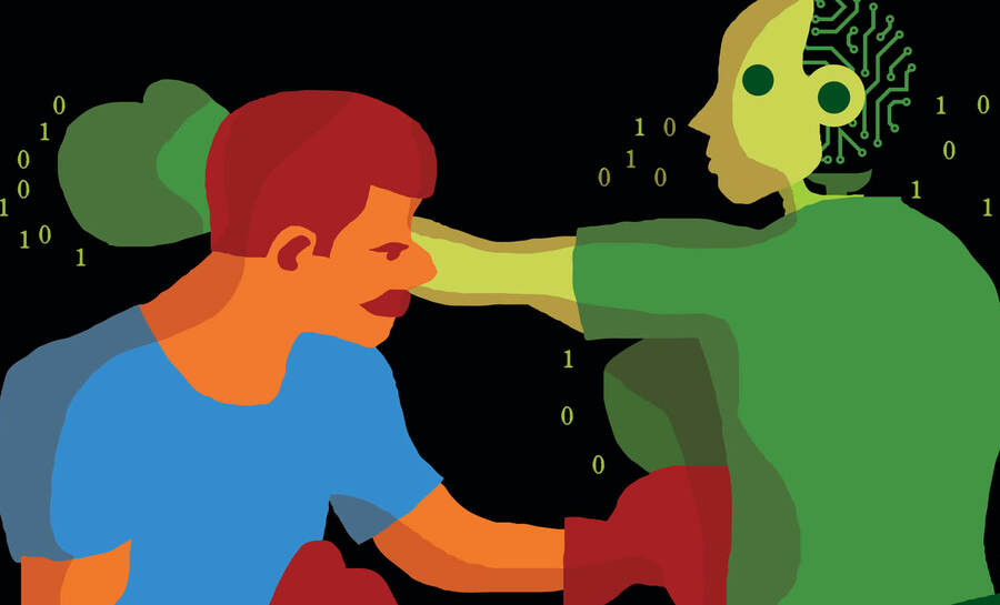 Detalhe da ilustração de capa da Revista PublishNews #2 | © Daniel Kondo / PublishNews