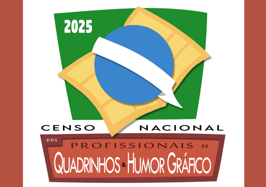 Detalhe da capa do e-book do Censo Nacional dos Profissionais de Quadrinhos e Humor Gráfico
