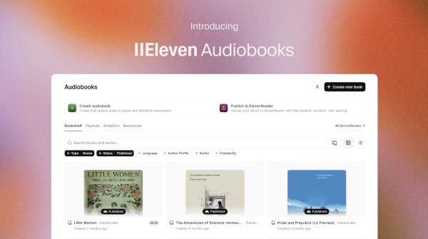 ElevenLabs busca consolidar sua atuação no mercado de audiolivros | &copy; ElevenLabs